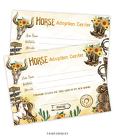 Adopt a Horse Sign and Certificate